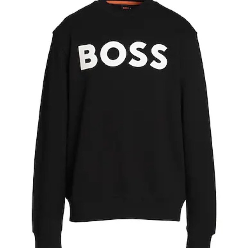 Hugo Boss Crewneck Sweater in Black with White Logo